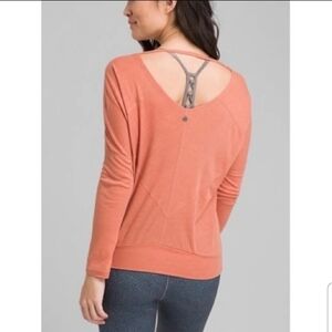Prana Lightweight Open-Back Pullover in Coral